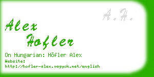 alex hofler business card
